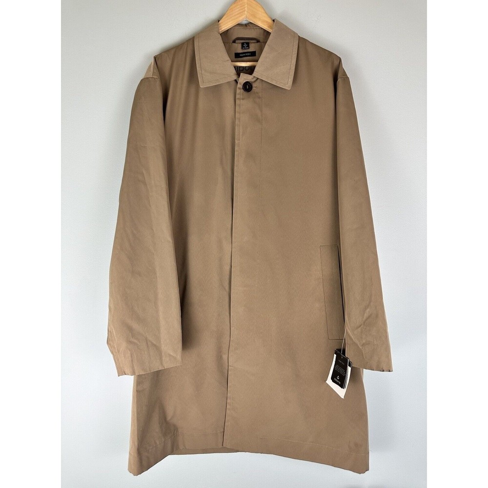 Claiborne Long Water Repellent Foam Tech Button Up Overcoat Men's Large New